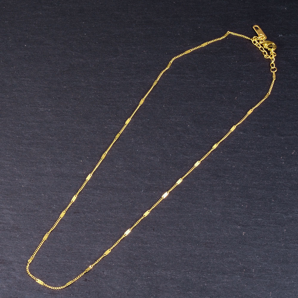 18k Gold Thin Metal Simple Short Necklace Wholesale Jewelry Gooddiy