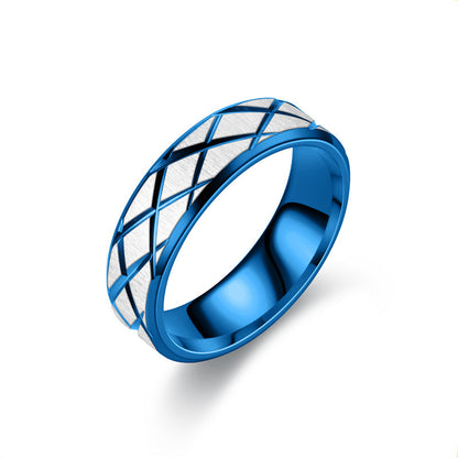 Wholesale Jewelry Stainless Steel Plaid Ring Gooddiy