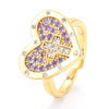 Wholesale Heart-shaped Cross Micro-inlaid Zircon Opening Adjustable Ring Gooddiy