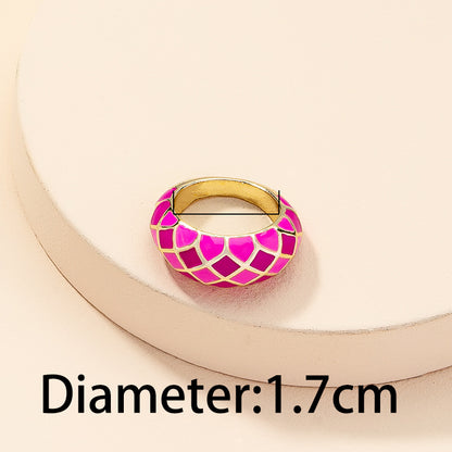 Wholesale Jewelry Enamel Glaze Plaid Ring Gooddiy