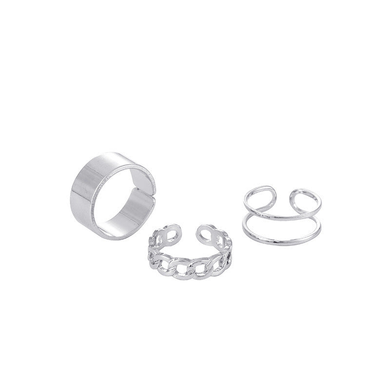 Wholesale Jewelry Retro Folding Twist Hollow Ring Set Gooddiy