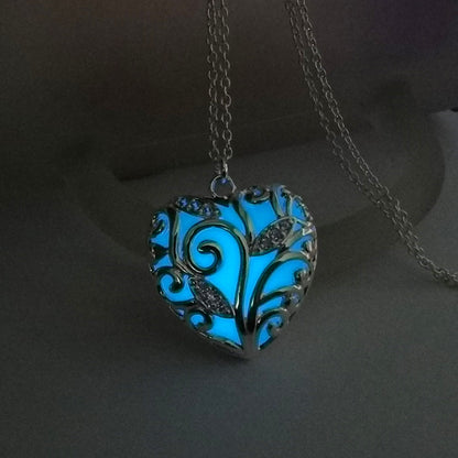 Wholesale Jewelry Luminous Heart-shaped Tree Of Life Pendant Necklace Gooddiy