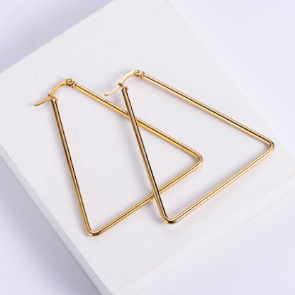 Simple Style Geometric Polishing Stainless Steel No Inlaid Earrings