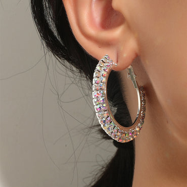 Wholesale Fashion Double Row Crystal Diamond Earring Gooddiy