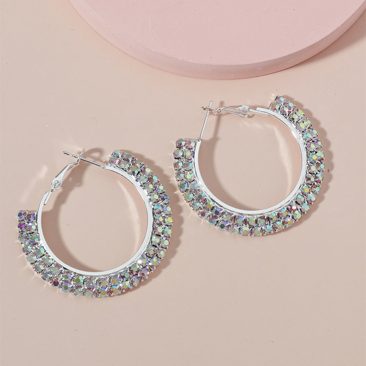 Wholesale Fashion Double Row Crystal Diamond Earring Gooddiy