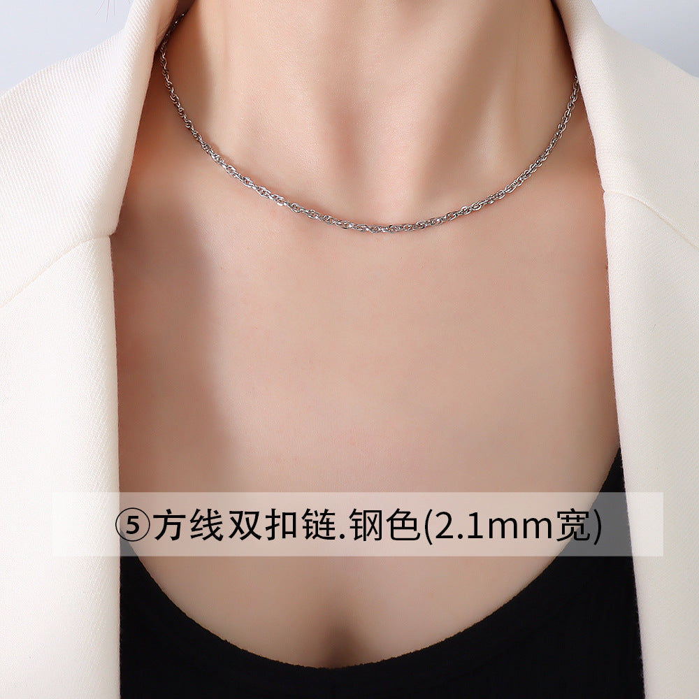 Fashion Geometric Titanium Steel Plating Necklace