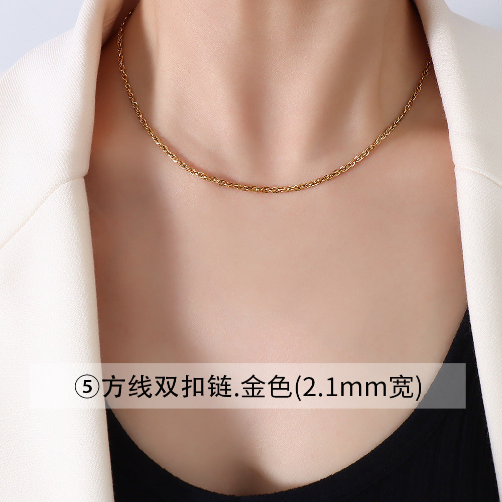 Fashion Geometric Titanium Steel Plating Necklace