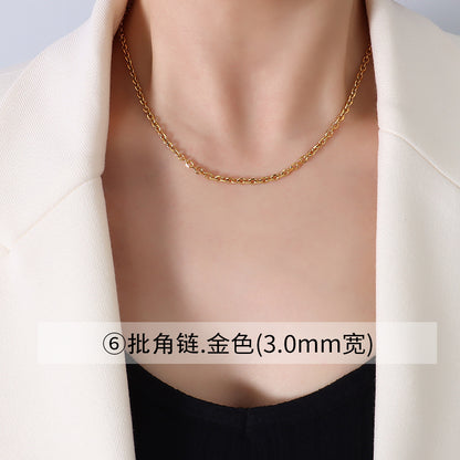 Fashion Geometric Titanium Steel Plating Necklace