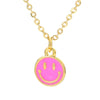 Wholesale Jewelry Smile Face Oil Drop Pendant Copper Necklace Gooddiy