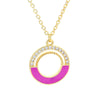 Wholesale Jewelry Half Oil Drop Ring-shape Pendant Copper Inlaid Zircon Necklace Gooddiy