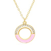 Wholesale Jewelry Half Oil Drop Ring-shape Pendant Copper Inlaid Zircon Necklace Gooddiy