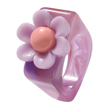 Cute Flower Resin Ring Wholesale Jewelry Gooddiy