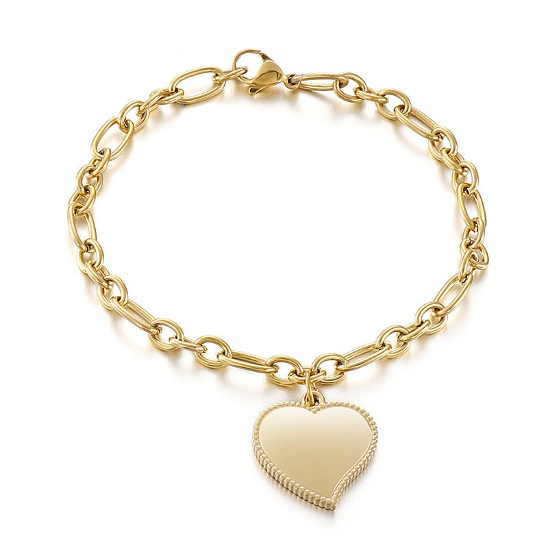 Stainless Steel Peach Heart Fashion Bracelet Jewelry Wholesale Gooddiy