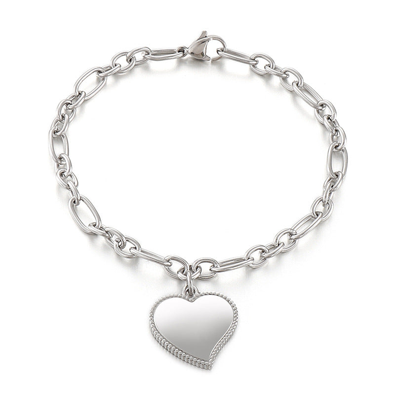 Stainless Steel Peach Heart Fashion Bracelet Jewelry Wholesale Gooddiy