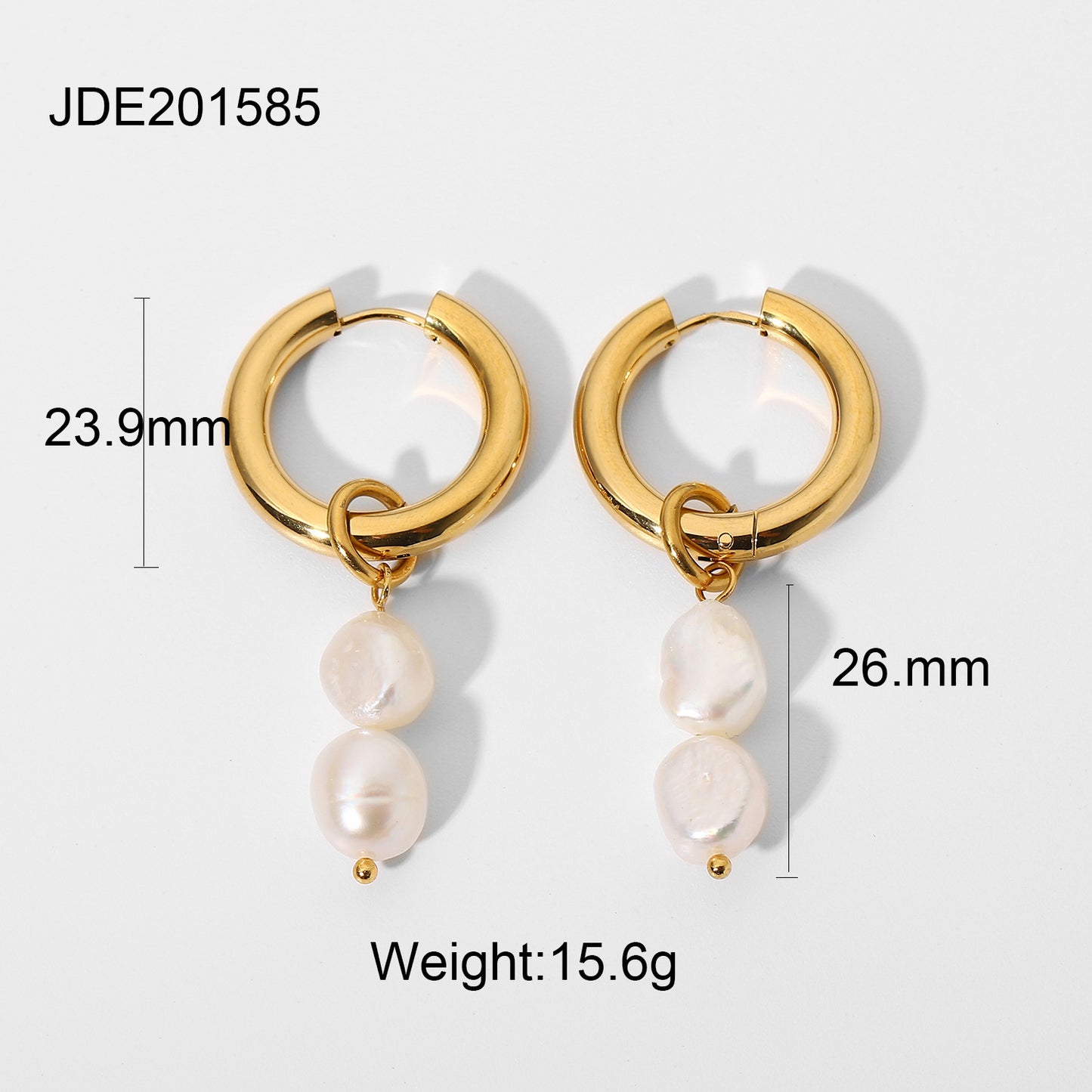 Wholesale Fashion 18k Gold-plated Double Freshwater Pearl Pendant Earrings Gooddiy