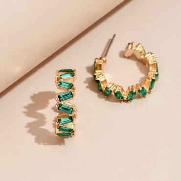 Wholesale Jewelry C-shaped Color Diamond Earring Gooddiy