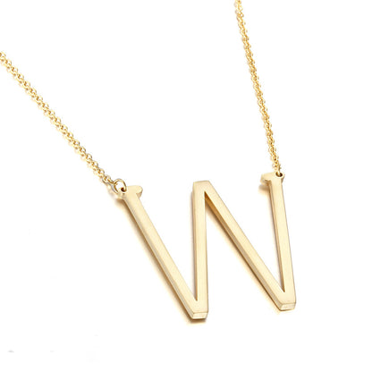 Wholesale Simple Glossy English Letters Titanium Steel Necklace Gooddiy