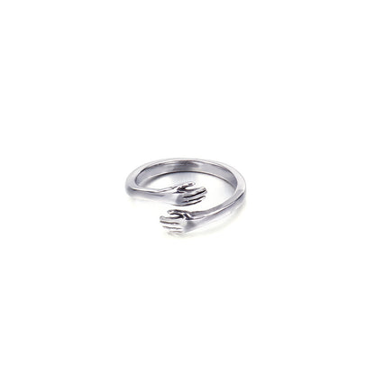 Wholesale Jewelry Two Hands Hug Stainless Steel Ring Gooddiy