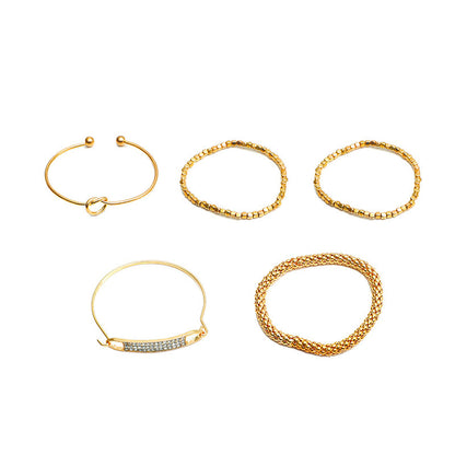 Diamond Fashion Multi-layer Bracelet Five-piece Set Wholesale Jewelry Gooddiy