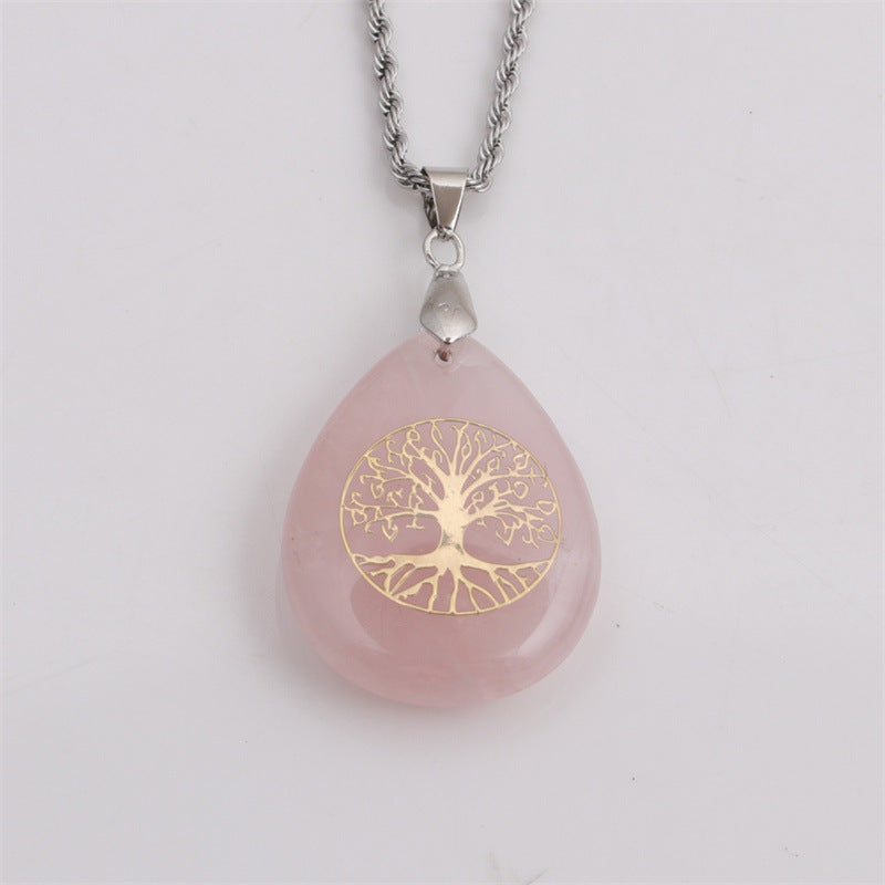 Wholesale New Carving Tree Of Life Drop Pendant Stainless Steel Necklace Gooddiy