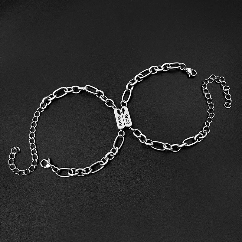 Stainless Steel Sun Moon Letter Simple Couple Bracelet A Pair Jewelry Wholesale Gooddiy