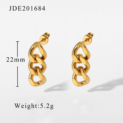 Wholesale Simple Stainless Steel Gold-plated Geometric Rim Ring Pendant Earrings Gooddiy