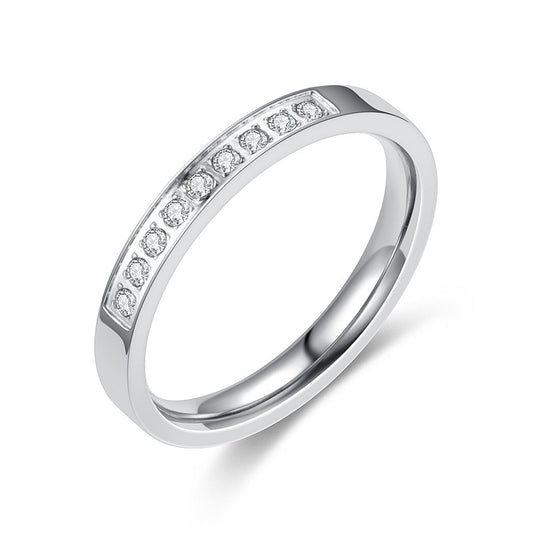 Korean Simple Fashion Diamond Stainless Steel Ring Wholesale Gooddiy