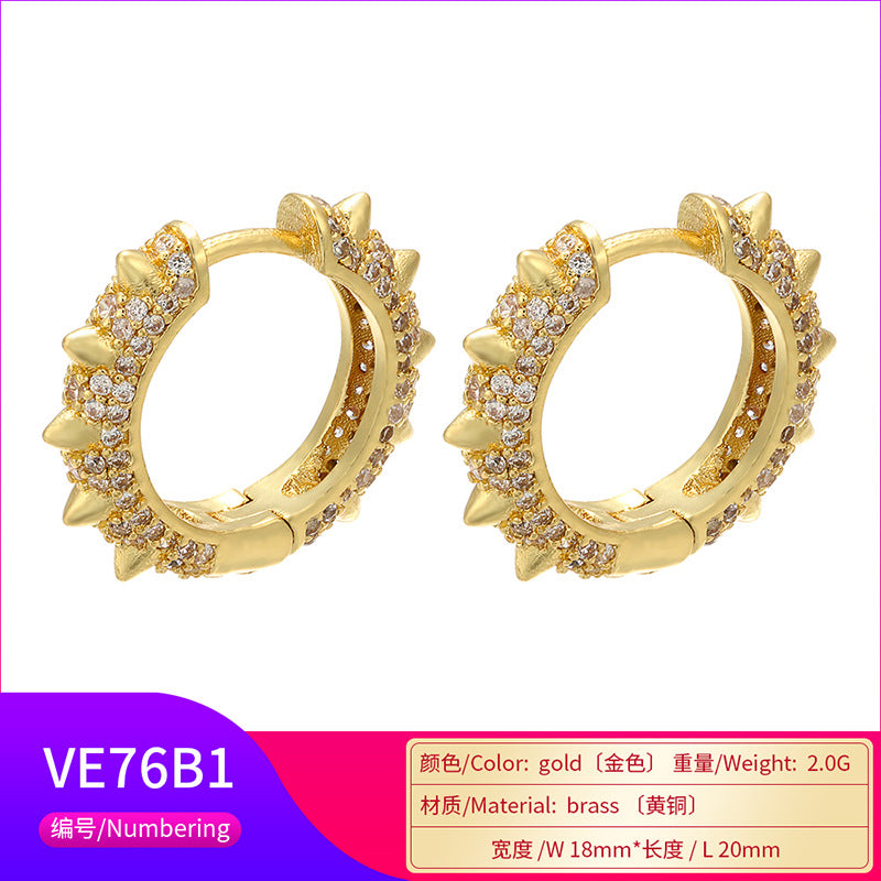 Fashion Constellation Plating Copper Artificial Gemstones Earrings