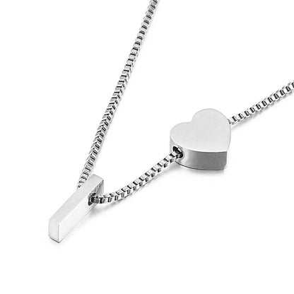 Europe And America Cross Border New Fashion All-match Peach Heart 26 Letters Love Letter Titanium Steel Necklace Supply Wholesale