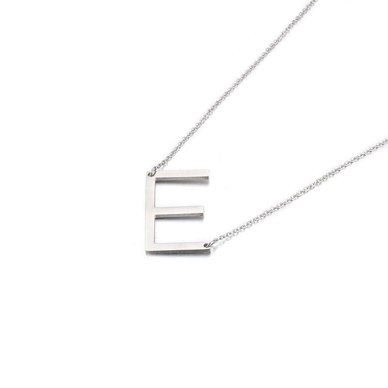 Wholesale New Style 26 English Letters Titanium Steel Clavicle Necklace Gooddiy