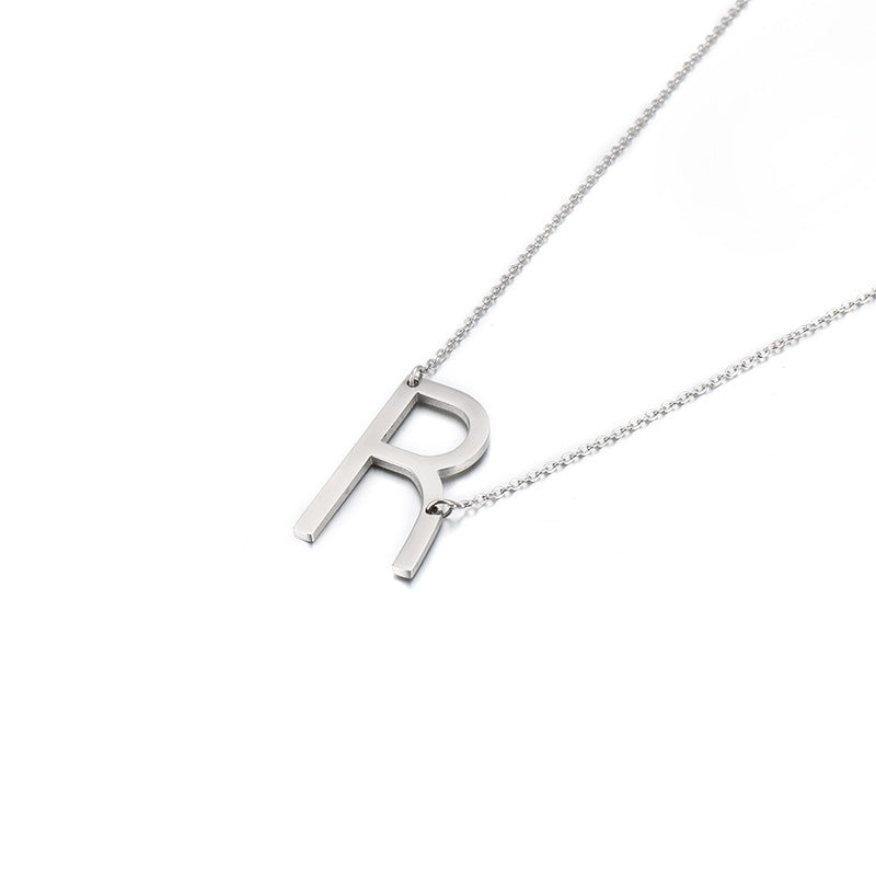 Wholesale New Style 26 English Letters Titanium Steel Clavicle Necklace Gooddiy