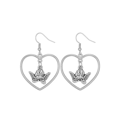 Retro Heart Plating Alloy No Inlaid Earrings