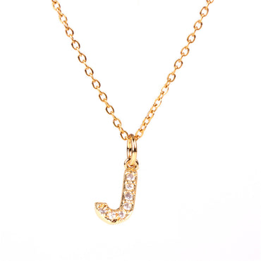 Fashion Letter Stainless Steel Diamond Necklace