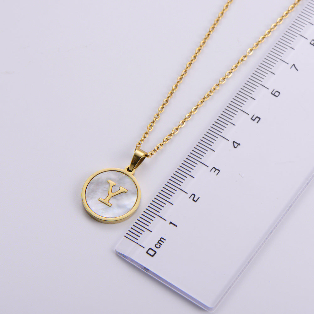 Simple Style Letter Shell Pendant Necklace