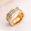 Fashion Stainless Steel Double Row Zircon Ring Wholesale Gooddiy