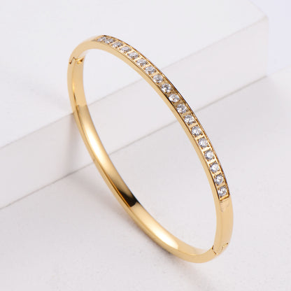 Korean Simple Rhinestone Inlaid Stainless Steel Bracelet Wholesale Gooddiy