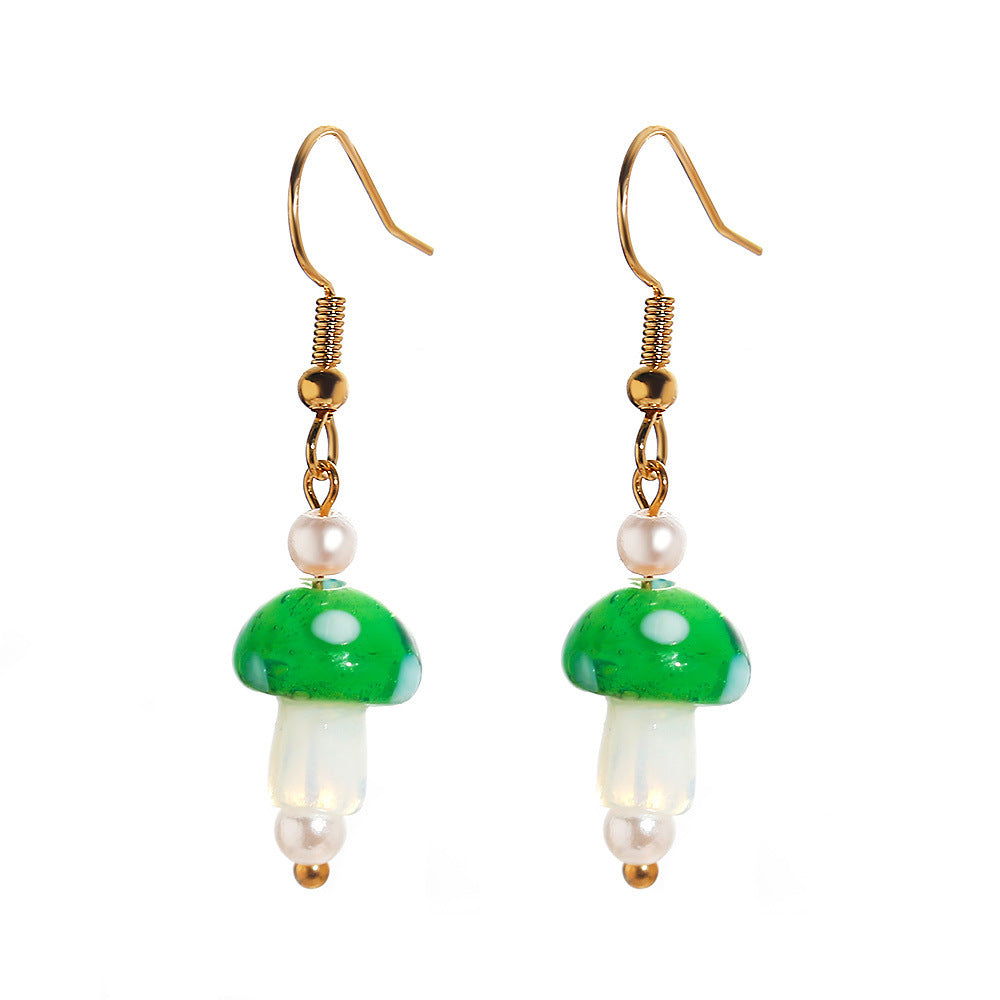 Ins Style Retro Mushroom No Inlaid Earrings