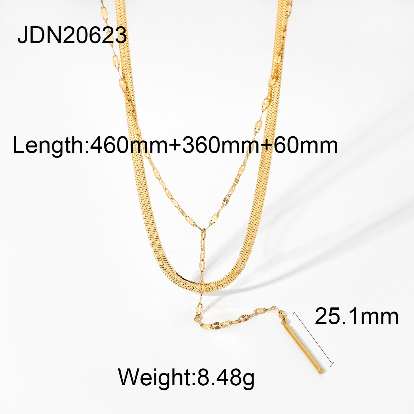 Simple Stainless Steel Double Snake Chain Rope Necklace Wholesale Gooddiy