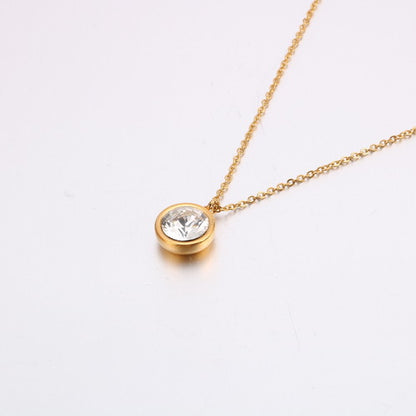 Korean Round Pendant Titanium Steel Necklace Wholesale Gooddiy