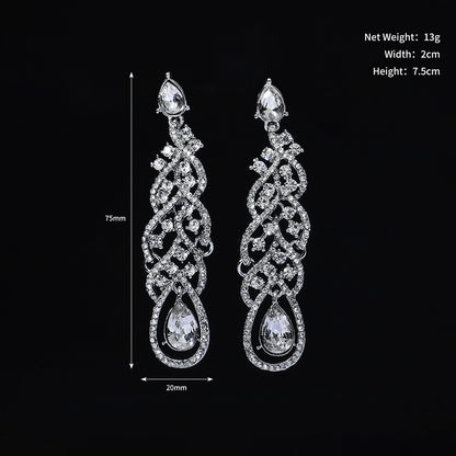 Fashion Alloy Rhinestone Round Drop Earrings Wholesale Gooddiy