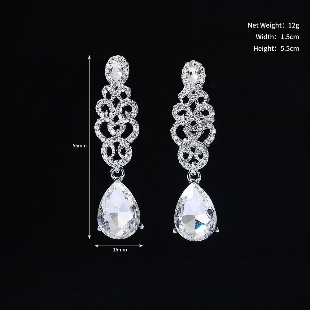 Fashion Alloy Rhinestone Round Drop Earrings Wholesale Gooddiy