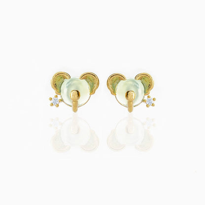 Fashion Animal Brass Artificial Gemstones Earrings Ear Studs