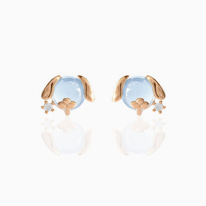 Fashion Animal Brass Artificial Gemstones Earrings Ear Studs