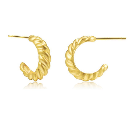 Retro C-shaped Twist Copper Earrings Wholesale Gooddiy