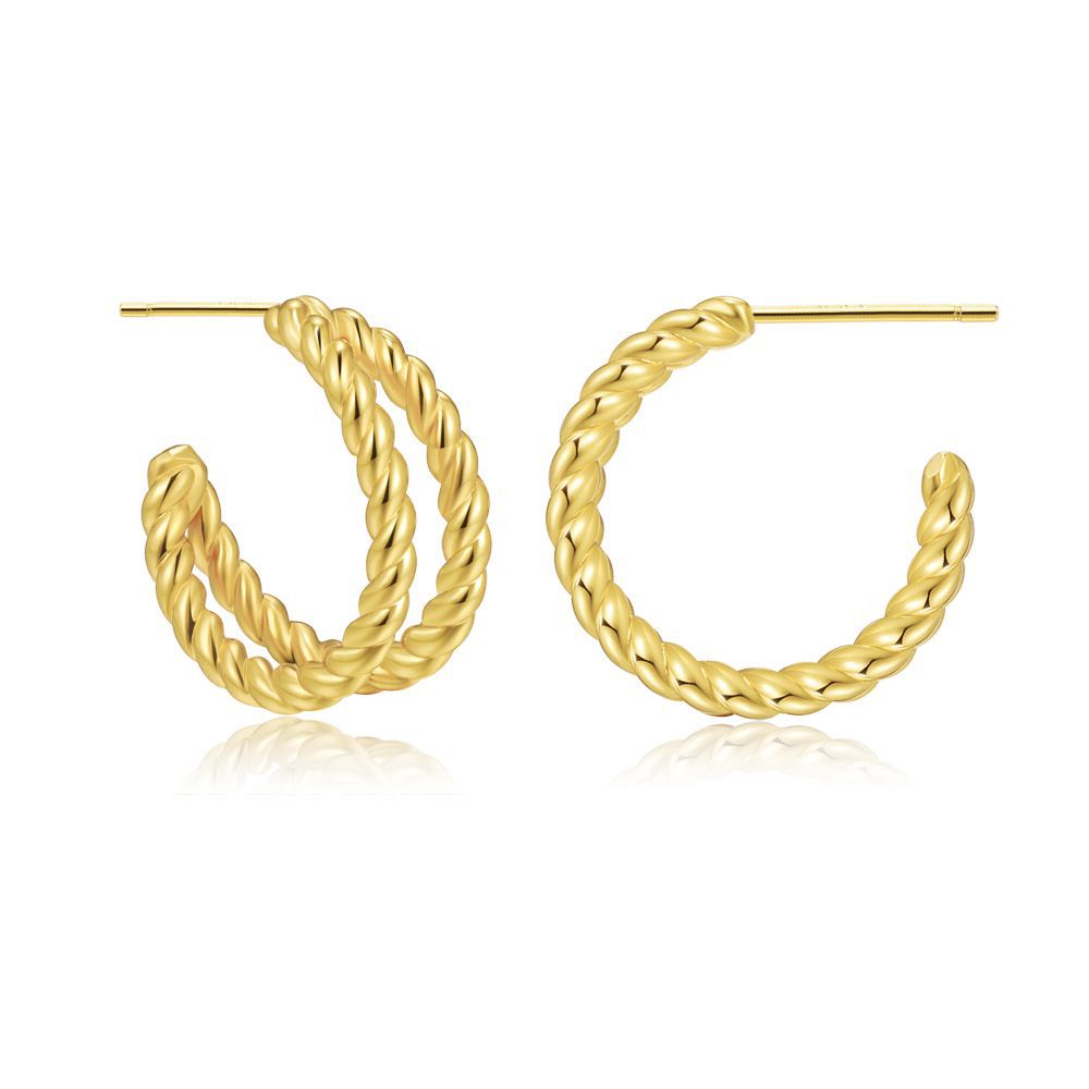 Retro C-shaped Twist Copper Earrings Wholesale Gooddiy