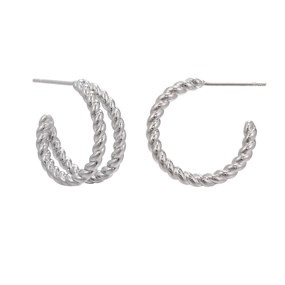 Retro C-shaped Twist Copper Earrings Wholesale Gooddiy