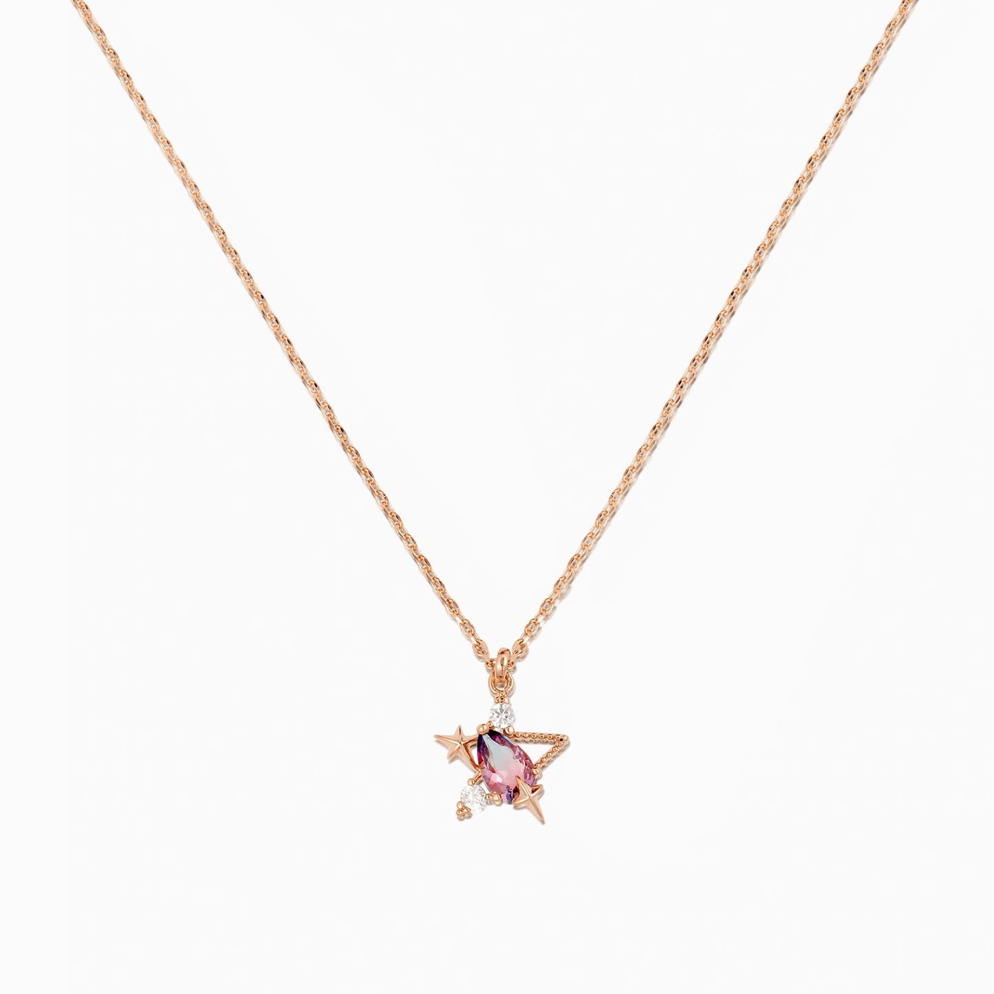 Simple Gold Plated Star Moon Copper Necklace Wholesale Gooddiy