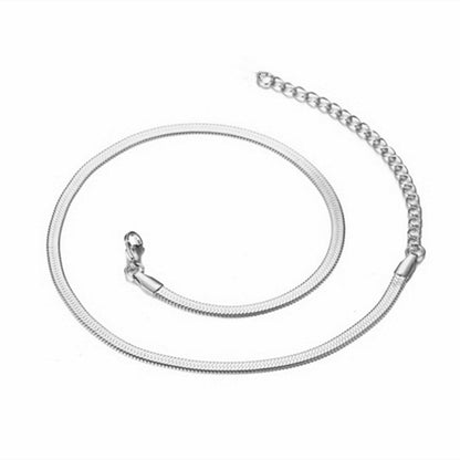 18k Fashion Simple Titanium Steel Snake Bone Chain Minimalist Choker Wholesale Gooddiy