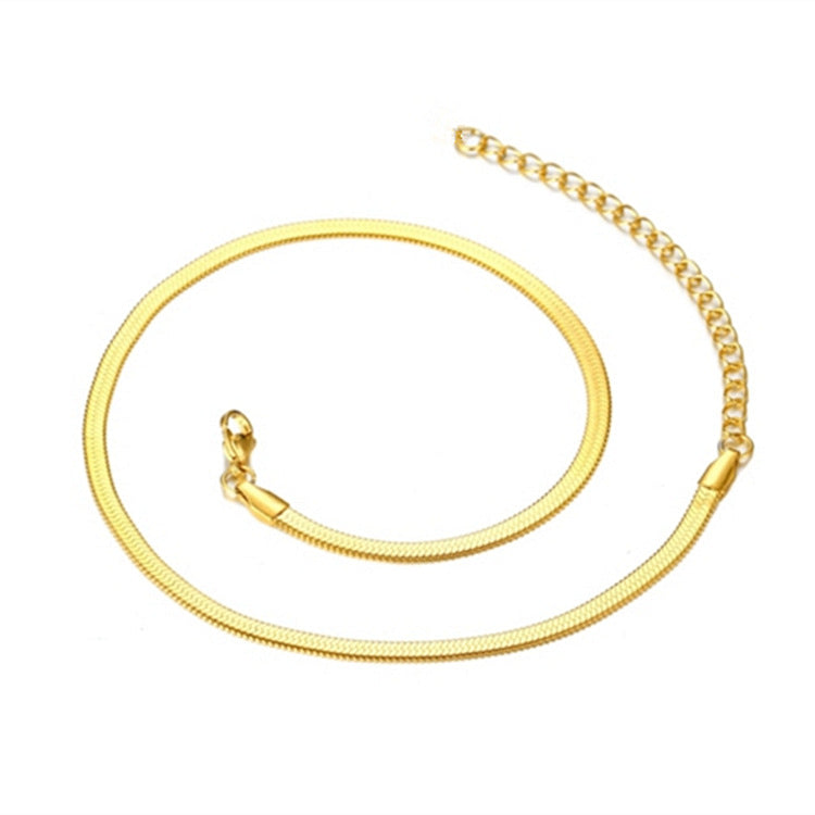 18k Fashion Simple Titanium Steel Snake Bone Chain Minimalist Choker Wholesale Gooddiy