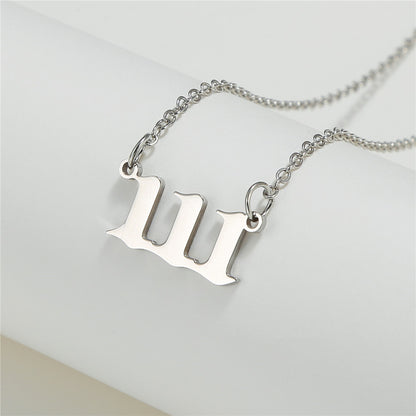 Simple Fashion Angel 000-999 Stainless Steel Number Necklace Wholesale Gooddiy